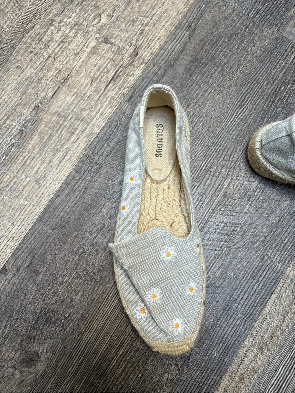 Soludos Light Blue Daisy Embroidered Espadrilles